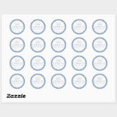 Dusty Blue Crown Baby shower Favor Sticker Label (Vel)