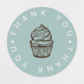Dusty Blue Cupcake Bakkerij Kleine Etiketten Labels (Design 2)