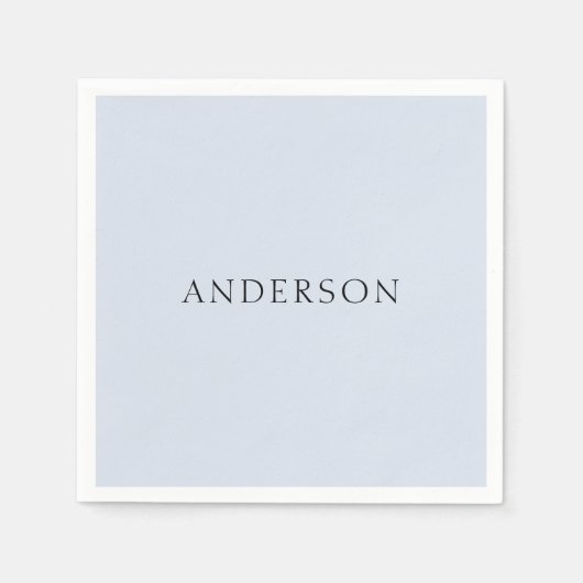 Dusty Blue Custom Achternaam II Servet (Voorkant)