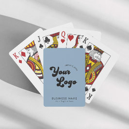 Dusty Blue Custom Business Company 70s Logo en tek Pokerkaarten