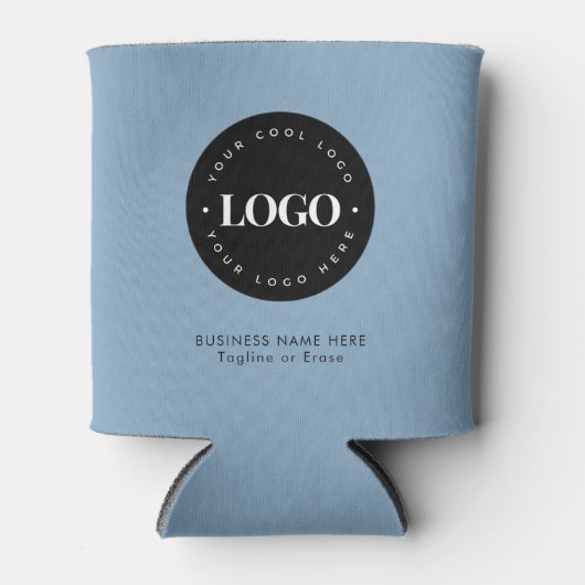 Dusty Blue Custom Business Company Logo Blikjeskoeler (Voorkant)