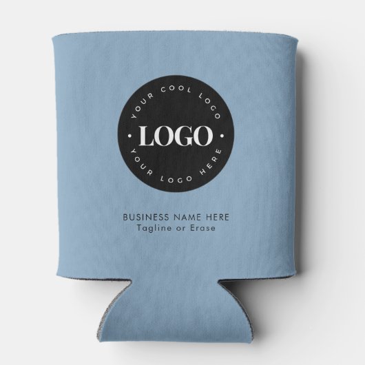 Dusty Blue Custom Business Company Logo Blikjeskoeler (Achterkant)