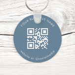 Dusty Blue Custom Business Qr Code Scan Sleutelhan Sleutelhanger<br><div class="desc">Bevorder uw bedrijf met deze eenvoudige sleutelhanger,  met aangepaste QR-code en tekst. Voeg uw QR-code en andere gegevens eenvoudig toe door op de optie "personaliseren" te klikken.</div>