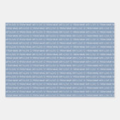 Dusty Blue Custom Happy Birthday Met Liefde Inpakpapier Vel (Voorkant)