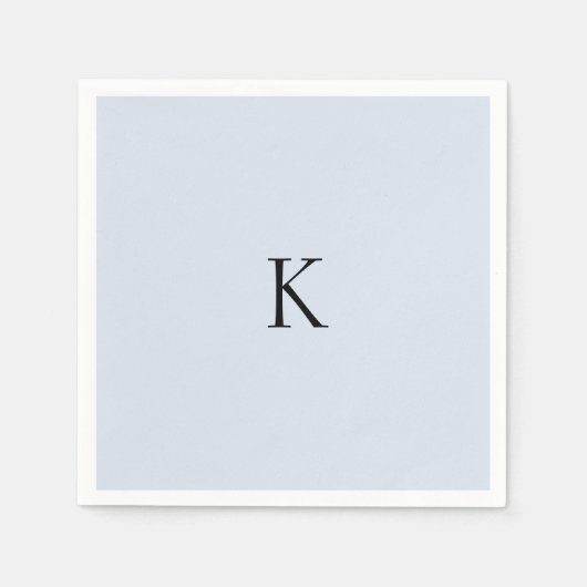Dusty Blue Custom Initiaal Napkins Servet (Voorkant)