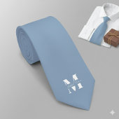 Dusty Blue | Custom Monogram Wedding Groomsmen Stropdas