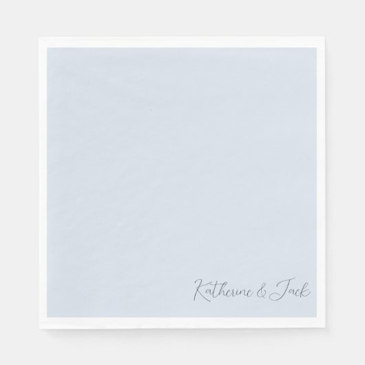 Dusty Blue Custom Names Luncheon Napkins Servet (Voorkant)