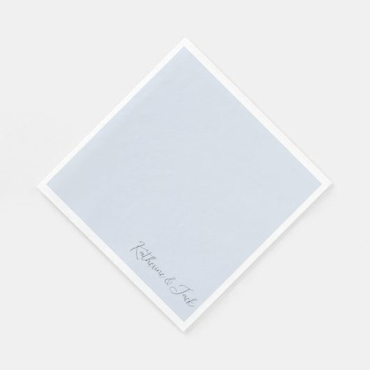 Dusty Blue Custom Names Luncheon Napkins Servet (Hoek)