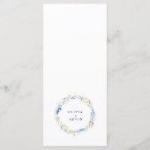 Dusty Blue Dainty Wild Floral Rustic Boho Wedding Menu (Achterkant)