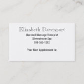 Dusty Blue Damask Monogram Appointcard Afsprakenkaartje (Achterkant)
