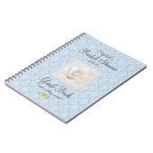 Dusty Blue Damask Vrijgezellenfeest Guest Book - Notitieboek (Linkerzijde)