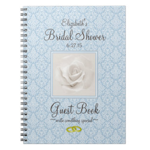 Dusty Blue Damask Vrijgezellenfeest Guest Book - Notitieboek