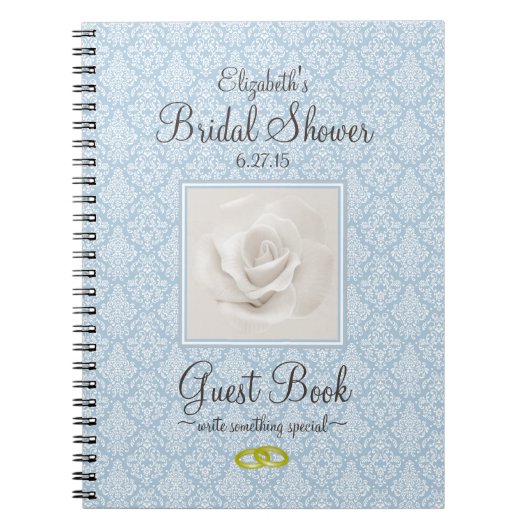 Dusty Blue Damask Vrijgezellenfeest Guest Book - Notitieboek (Voorkant)