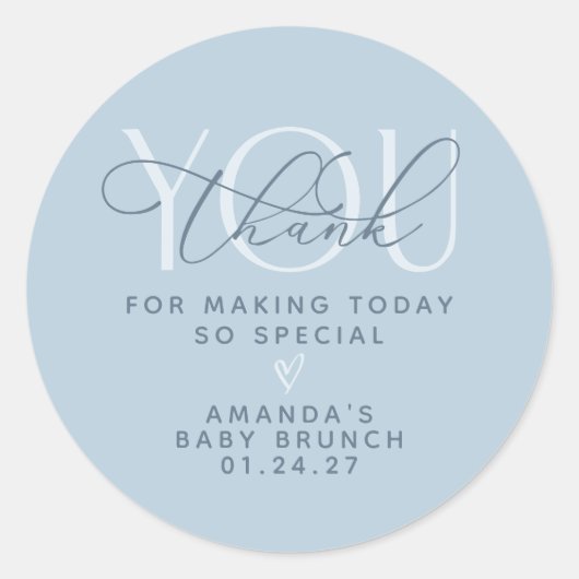 Dusty Blue Dank je Ronde Sticker (Voorkant)