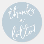 Dusty Blue Dank je wel Sticker (Voorkant)