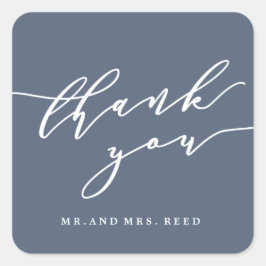 Dusty Blue Dank u stickers van de heer en mevrouw