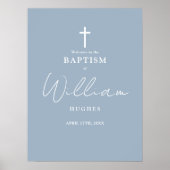 Dusty Blue Daptism doop Welkomstbord Poster