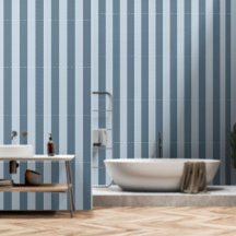 Dusty Blue & Dark Dusty Grey Wide 4 Inch Stripe