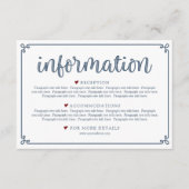 Dusty Blue & Dark Red Information Enclosure Informatiekaartje (Voorkant)