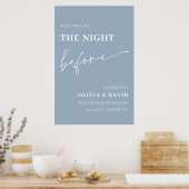 Dusty Blue de avond voor repetitie diner teken Poster (Keuken)