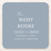 Dusty Blue de avond voor repetitie Dinner Party Kartonnen Onderzetters (Voorkant)