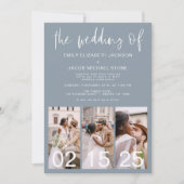 Dusty Blue De bruiloft van minimalistische QR-code Kaart (Voorkant)