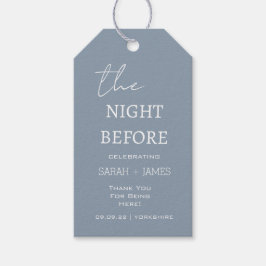 Dusty Blue de nacht voor bruiloft dank u Cadeaulabel