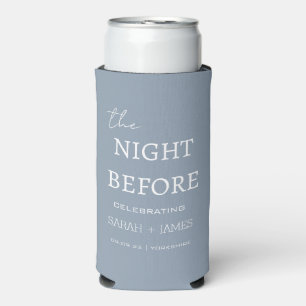Dusty Blue de nacht voor minimale bruiloft Seltzer Blikjeskoeler