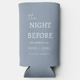 Dusty Blue de nacht voor minimale bruiloft Seltzer Blikjeskoeler