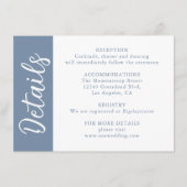 Dusty Blue Decorative Calligraphy Informatiekaartje (Voorkant)