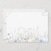 Dusty Blue Delicate Wildflower Wedding Kaart (Achterkant)