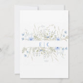 Dusty Blue Delicate Wildflower Wedding Uitnodiging (Achterkant)