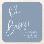 Dusty Blue / Denim Blue OH Baby shower Kartonnen Onderzetters<br><div class="desc">Denim Dreams Baby shower Collectie - waar denim en stoffige blauwe aardse tinten zich verenigen met trendy kalligrafie. Op maat gemaakt voor baby showers voor jongens,  dit thema omvat uitnodigingen,  borden,  spelletjes en charmante papieren decor. Omarm rustieke elegantie met een moderne twist vandaag! #zazzlemade</div>