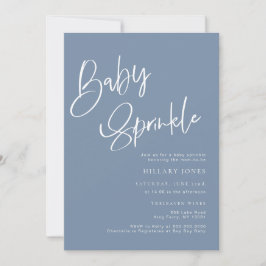 Dusty Blue Denim Bohemian Baby Sprinkle Invitation Kaart