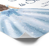 Dusty Blue des Quinceañera Kaarten & Gifts Poster (Hoek)