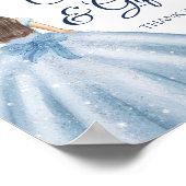 Dusty Blue des Quinceañera Kaarten & Gifts Poster (Hoek)