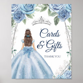 Dusty Blue des Quinceañera Kaarten & Gifts Poster