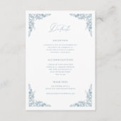Dusty Blue Details Behuizing Kaart Wedding Info (Voorkant)