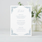 Dusty Blue Details Behuizing Kaart Wedding Info (Staand voorkant)