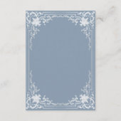 Dusty Blue Details Elegant  Zilveren Bruiloft Informatiekaartje (Achterkant)