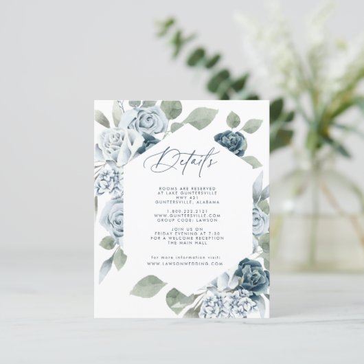 Dusty Blue Details Kaart (Staand voorkant)