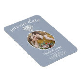 Dusty Blue Diamond Ring Bling Foto Opslaan van de  Magneet (Rechterzijde)