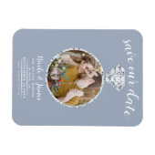 Dusty Blue Diamond Ring Bling Foto Opslaan van de  Magneet (Horizontaal)