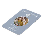 Dusty Blue Diamond Ring Bling Foto Opslaan van de  Magneet (Linkerzijde)