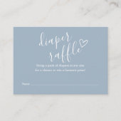 Dusty Blue Diaper Raffle Baby shower Informatiekaartje (Voorkant)