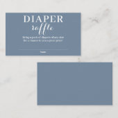 Dusty Blue Diaper Raffle Enclosure Card Informatiekaartje (Voorkant / Achterkant)