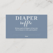 Dusty Blue Diaper Raffle Enclosure Card