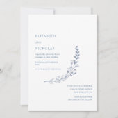 Dusty Blue digitale sjabloon huwelijksuitnodiging Kaart (Voorkant)