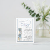 Dusty Blue Display Shower Card | Unwrapped Gifts Informatiekaartje (Staand voorkant)