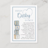 Dusty Blue Display Shower Card | Unwrapped Gifts Informatiekaartje (Voorkant)